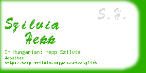 szilvia hepp business card